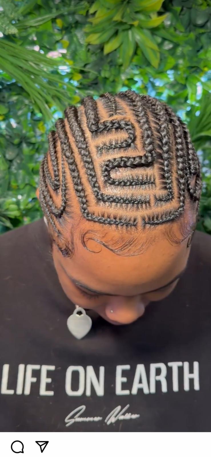 Custom geometric cornrows
